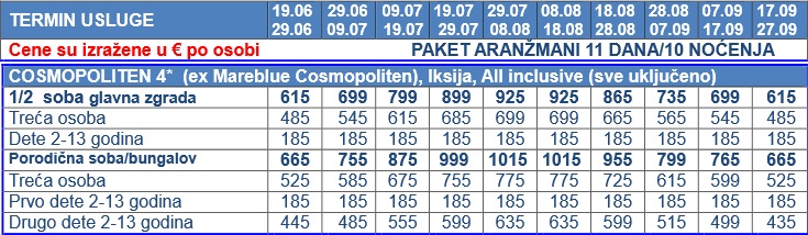 Grcka- Rodos- Iksija- hoteli- Cosmopoliten- cenovnik 1